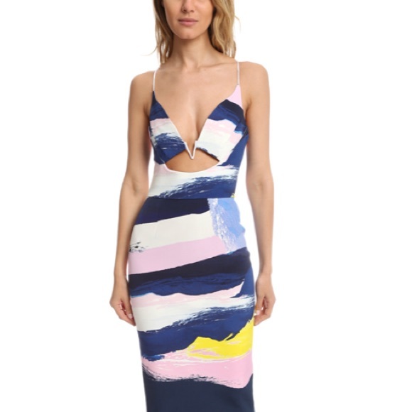 NICHOLAS Dresses & Skirts - NWT Nicholas paint stripe V wire dress